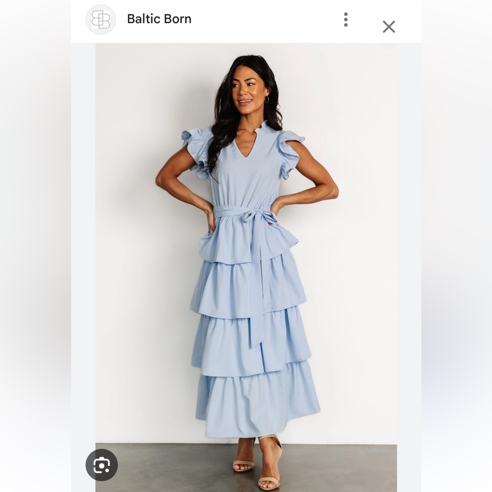 Baltic Born Blue tiered ruffle dress